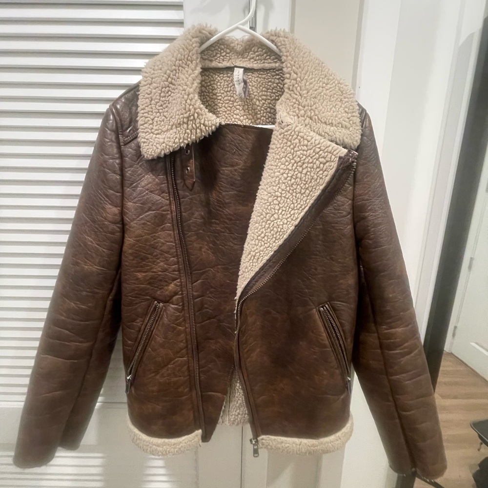 Zara Brown Shearling Jacket